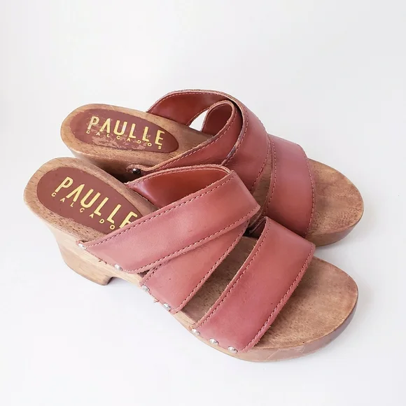 Vintage Paulle Leather and Wood Sandals - Picture 12 of 13